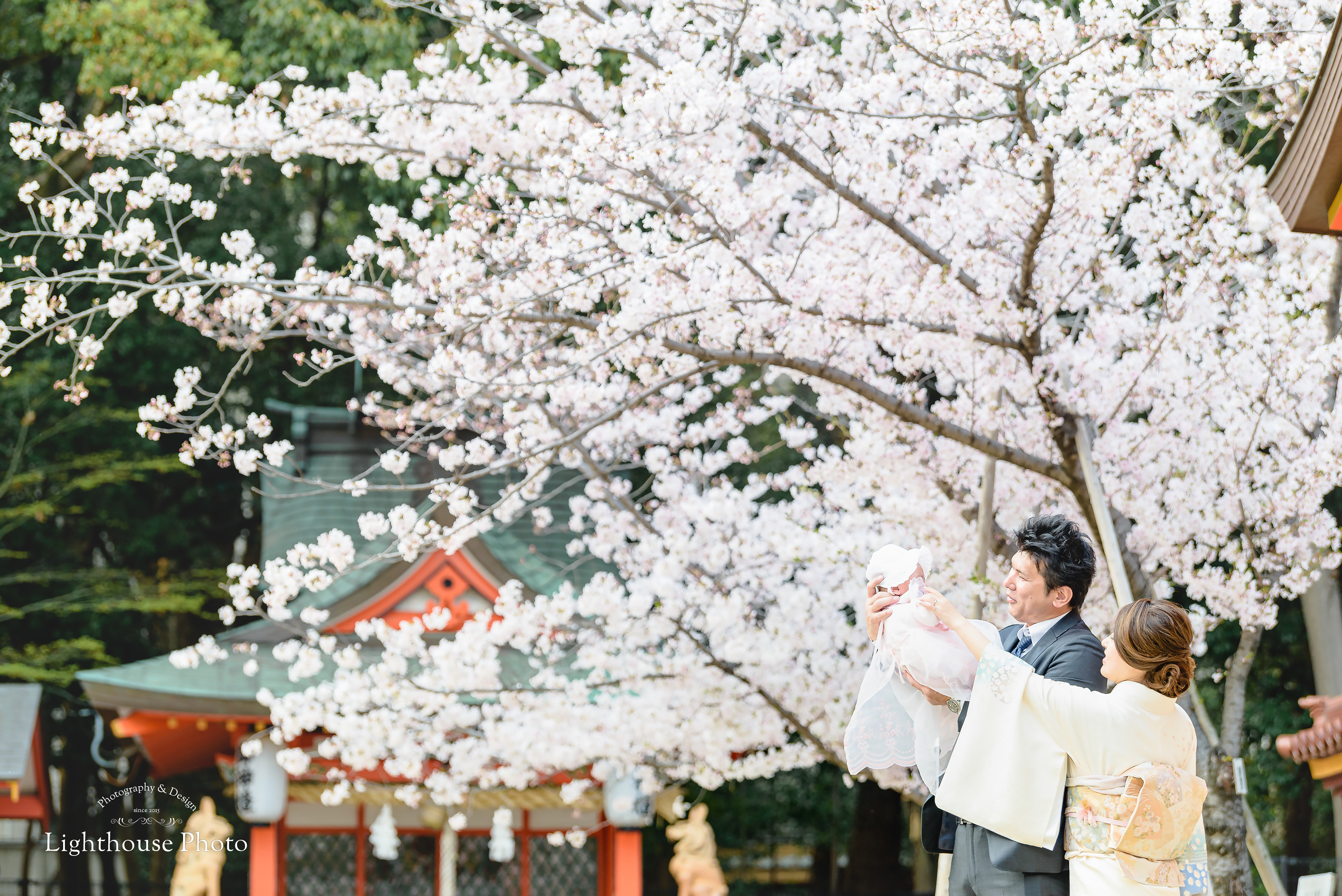 桜の季節ももうすぐ。桜と一緒にお宮参りロケーションフォト＠生田神社-1